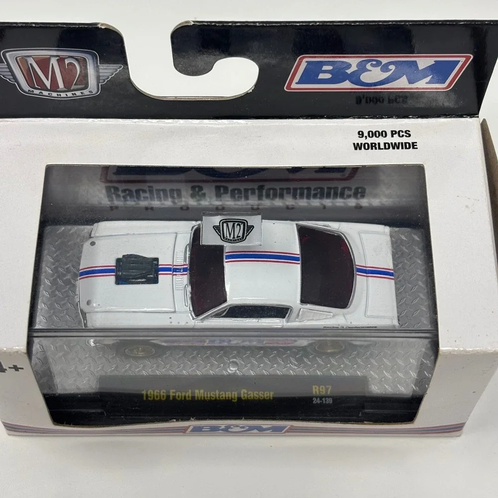 1966 Ford Mustang Gasser M2 Machines B&M Racing R97 24-139 White 1:64 Diecast